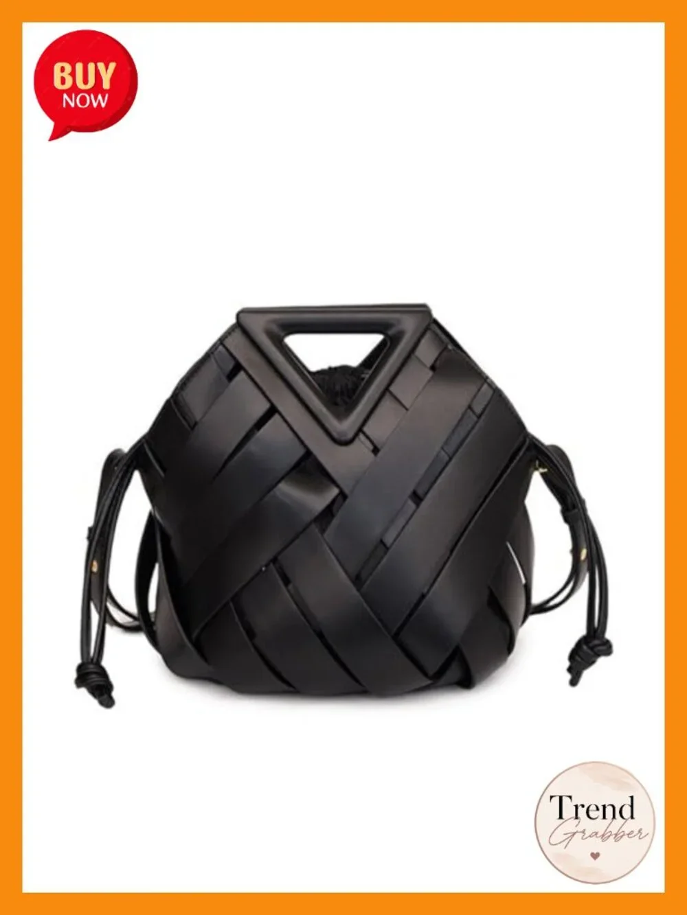 Woven Bucket Crossbody Bag, Vegan Leather Hobo Purse with Shoulder Strap